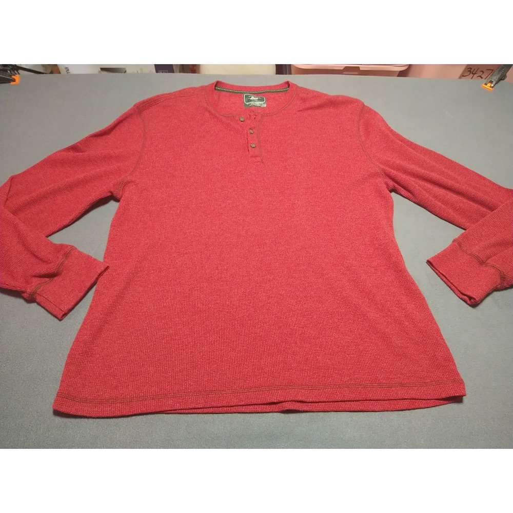 G.H. Bass & Co. Henley Pullover Shirt Men XXL Red Hiking Outdoor Stretch Comfort